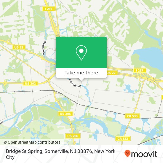 Mapa de Bridge St Spring, Somerville, NJ 08876