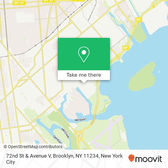 Mapa de 72nd St & Avenue V, Brooklyn, NY 11234