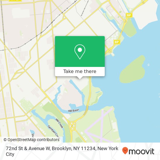 Mapa de 72nd St & Avenue W, Brooklyn, NY 11234