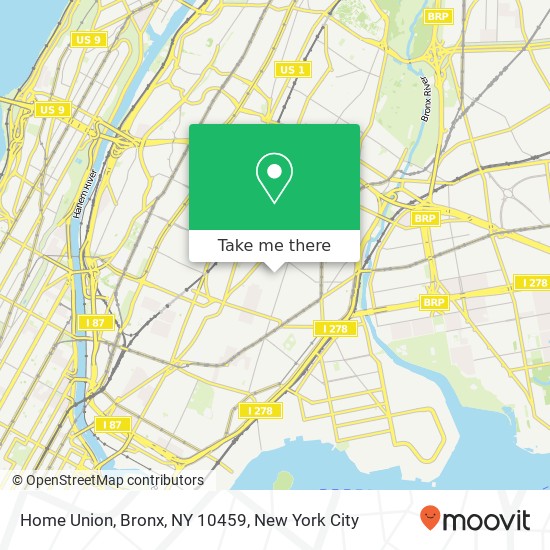 Mapa de Home Union, Bronx, NY 10459