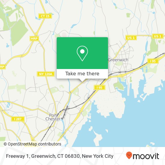 Freeway 1, Greenwich, CT 06830 map