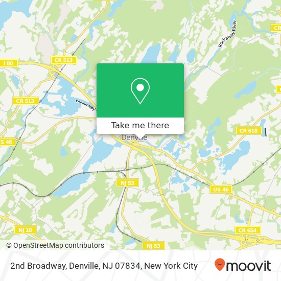 Mapa de 2nd Broadway, Denville, NJ 07834