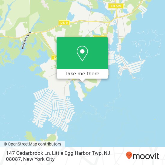 147 Cedarbrook Ln, Little Egg Harbor Twp, NJ 08087 map