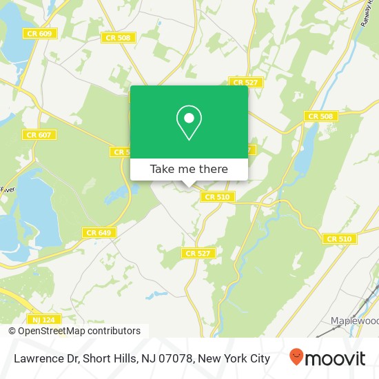 Mapa de Lawrence Dr, Short Hills, NJ 07078