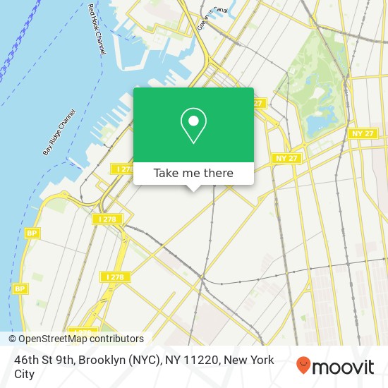 46th St 9th, Brooklyn (NYC), NY 11220 map