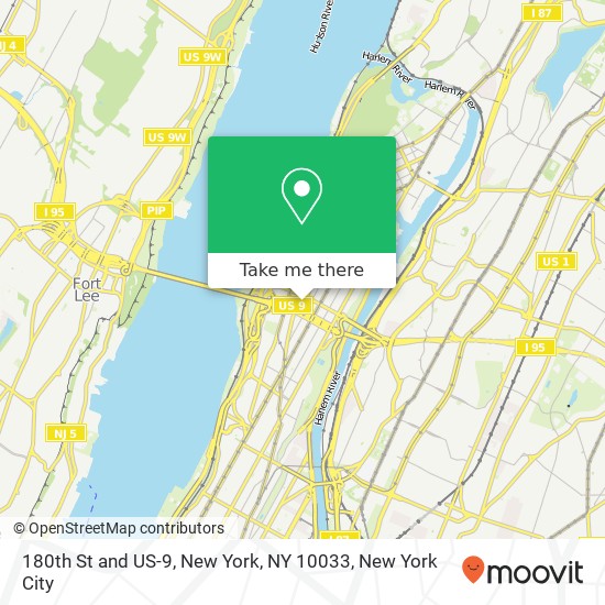 180th St and US-9, New York, NY 10033 map