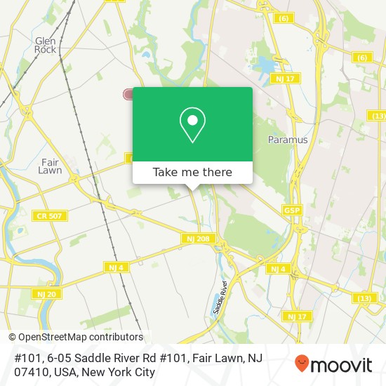 Mapa de #101, 6-05 Saddle River Rd #101, Fair Lawn, NJ 07410, USA