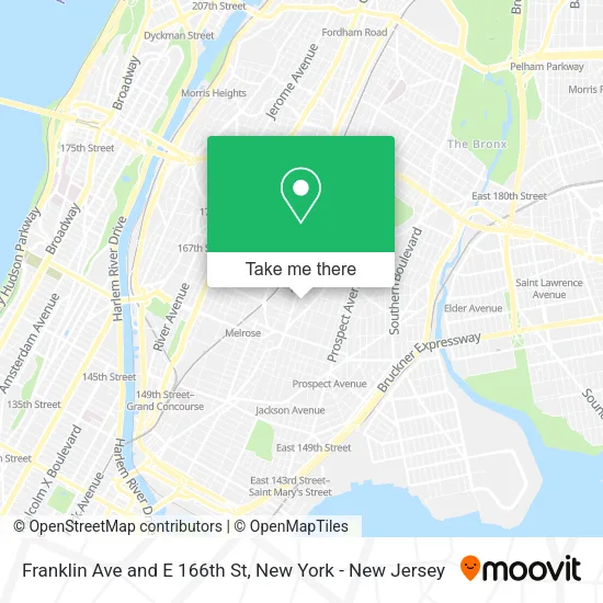 Mapa de Franklin Ave and E 166th St