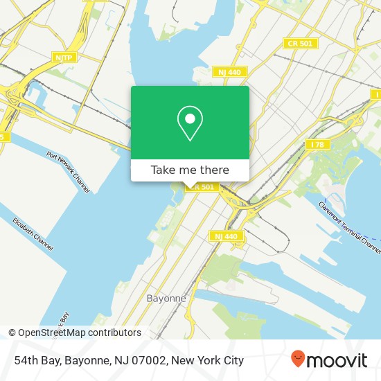 Mapa de 54th Bay, Bayonne, NJ 07002