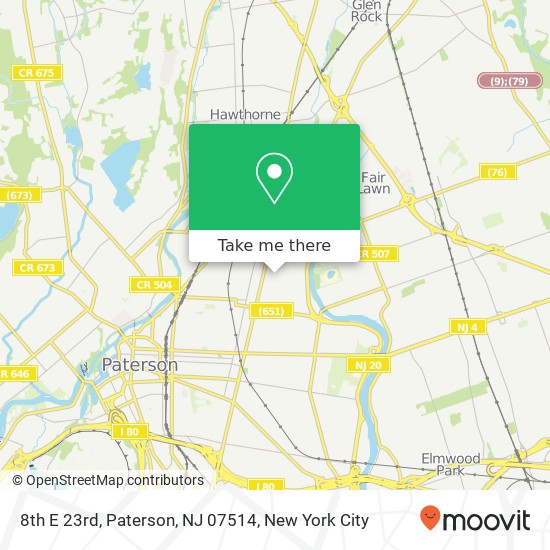 Mapa de 8th E 23rd, Paterson, NJ 07514