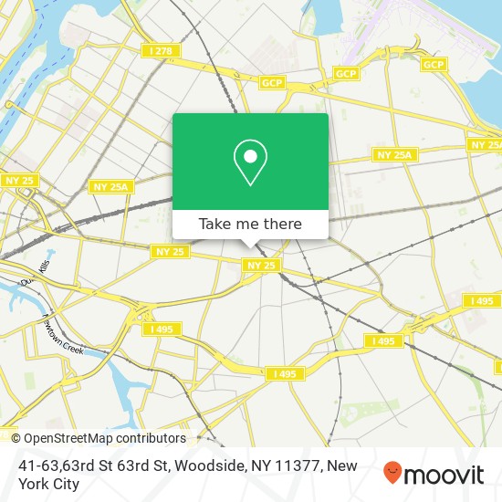 Mapa de 41-63,63rd St 63rd St, Woodside, NY 11377