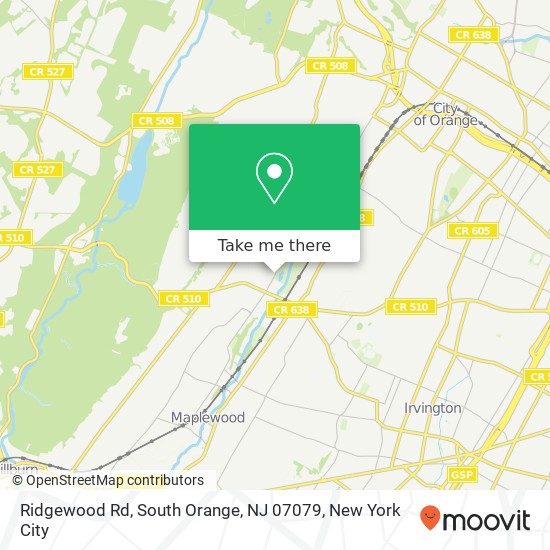 Mapa de Ridgewood Rd, South Orange, NJ 07079