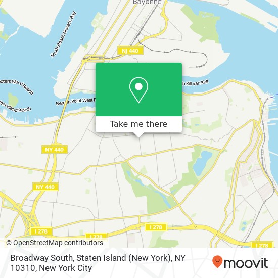 Mapa de Broadway South, Staten Island (New York), NY 10310