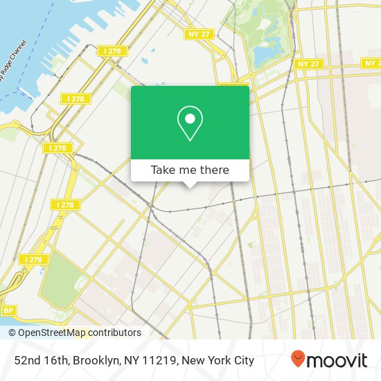 Mapa de 52nd 16th, Brooklyn, NY 11219