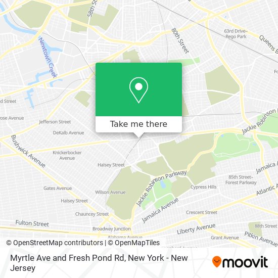 Mapa de Myrtle Ave and Fresh Pond Rd