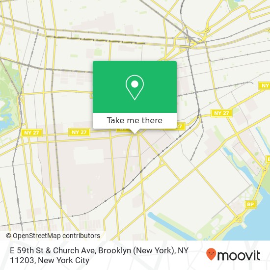 E 59th St & Church Ave, Brooklyn (New York), NY 11203 map