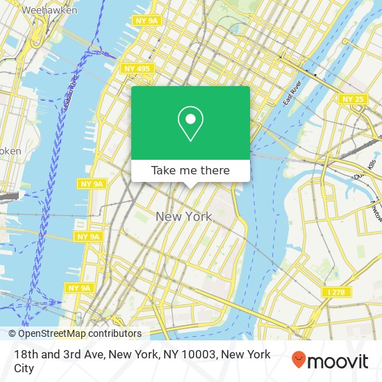 18th and 3rd Ave, New York, NY 10003 map