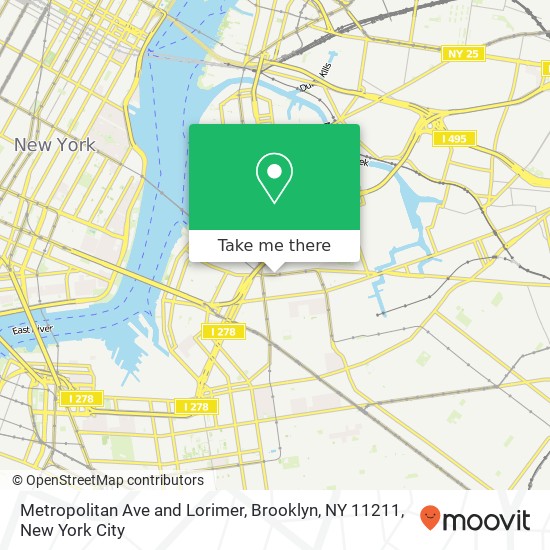 Metropolitan Ave and Lorimer, Brooklyn, NY 11211 map
