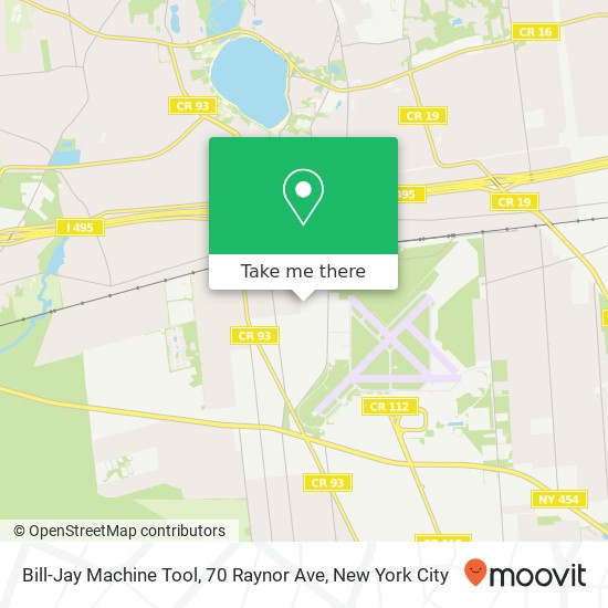 Mapa de Bill-Jay Machine Tool, 70 Raynor Ave