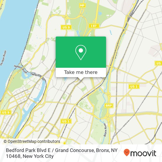 Mapa de Bedford Park Blvd E / Grand Concourse, Bronx, NY 10468