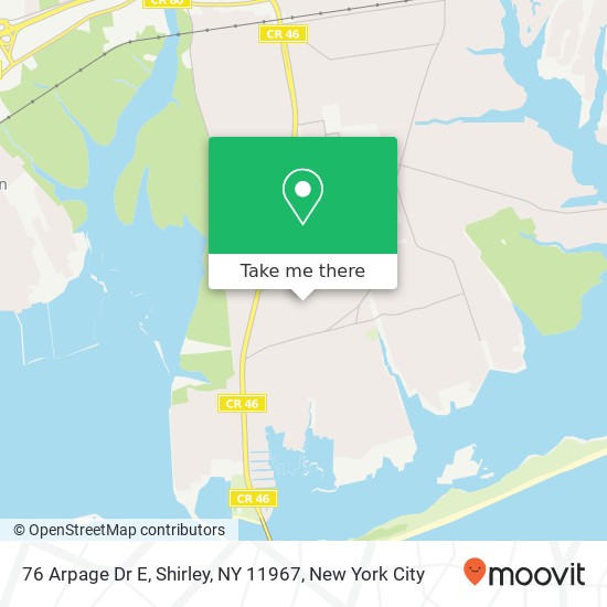 Mapa de 76 Arpage Dr E, Shirley, NY 11967