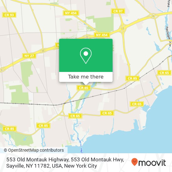 Mapa de 553 Old Montauk Highway, 553 Old Montauk Hwy, Sayville, NY 11782, USA