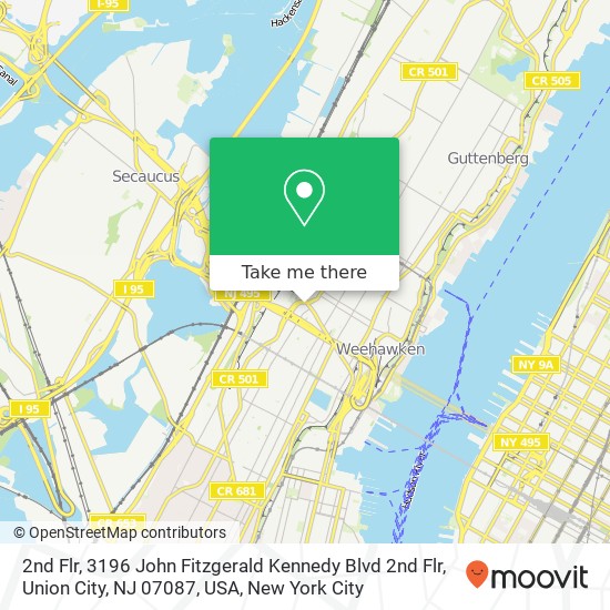 2nd Flr, 3196 John Fitzgerald Kennedy Blvd 2nd Flr, Union City, NJ 07087, USA map