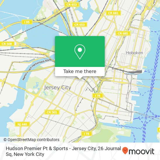 Mapa de Hudson Premier Pt & Sports - Jersey City, 26 Journal Sq