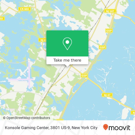 Mapa de Konsole Gaming Center, 3801 US-9