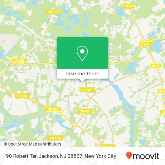 Mapa de 90 Robert Ter, Jackson, NJ 08527