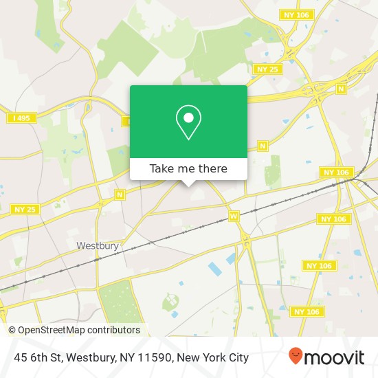 Mapa de 45 6th St, Westbury, NY 11590