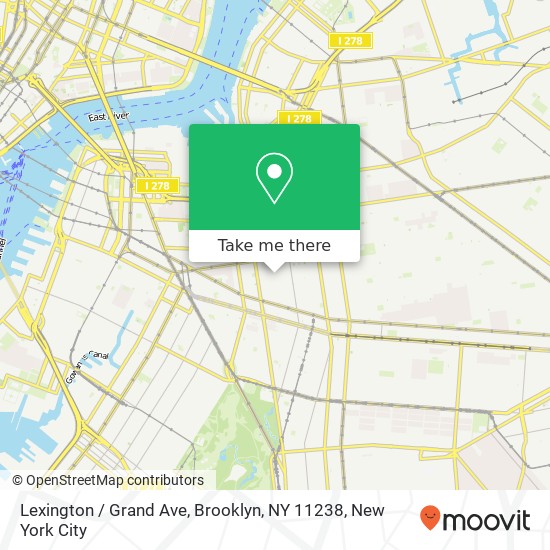 Mapa de Lexington / Grand Ave, Brooklyn, NY 11238