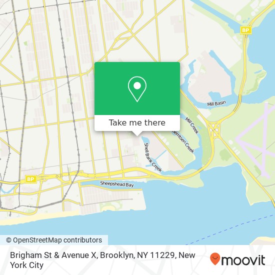 Brigham St & Avenue X, Brooklyn, NY 11229 map