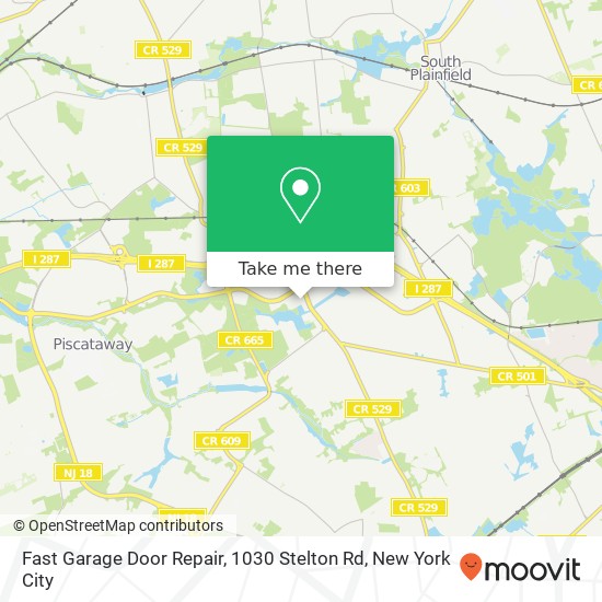 Mapa de Fast Garage Door Repair, 1030 Stelton Rd