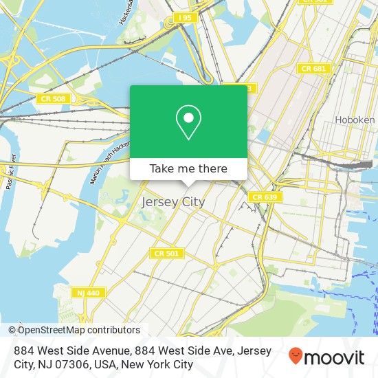 884 West Side Avenue, 884 West Side Ave, Jersey City, NJ 07306, USA map