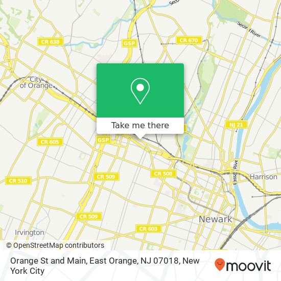 Orange St and Main, East Orange, NJ 07018 map