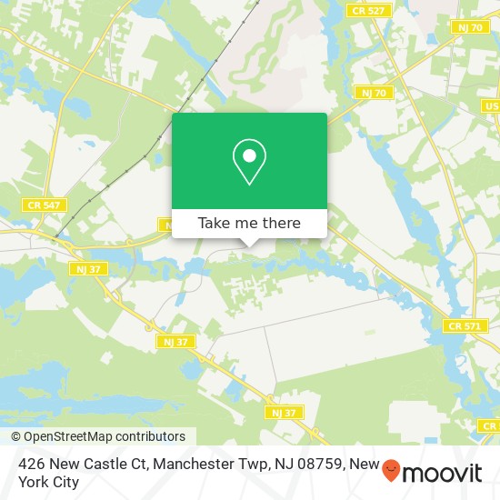 Mapa de 426 New Castle Ct, Manchester Twp, NJ 08759