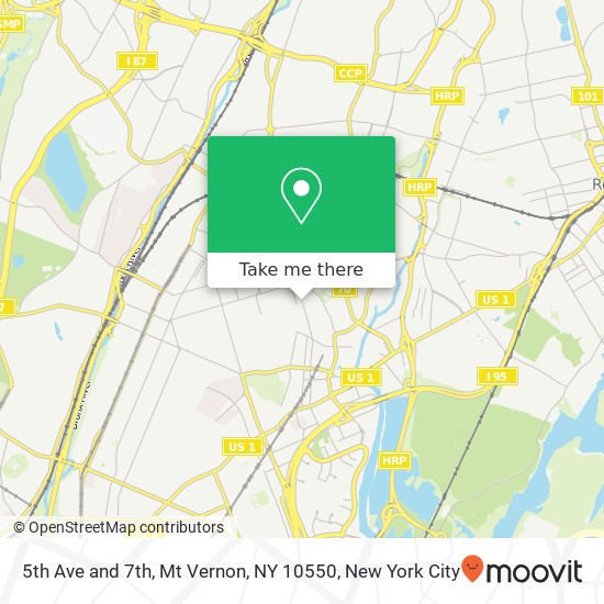 Mapa de 5th Ave and 7th, Mt Vernon, NY 10550