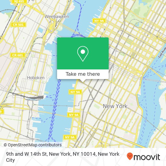 Mapa de 9th and W 14th St, New York, NY 10014