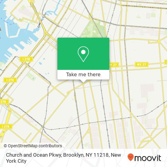 Mapa de Church and Ocean Pkwy, Brooklyn, NY 11218