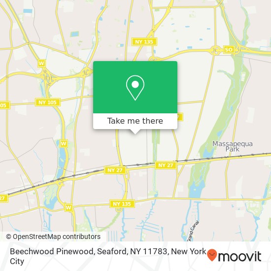 Mapa de Beechwood Pinewood, Seaford, NY 11783