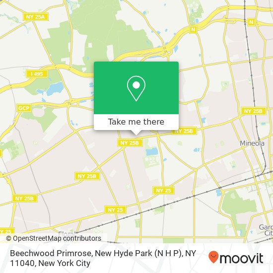 Mapa de Beechwood Primrose, New Hyde Park (N H P), NY 11040