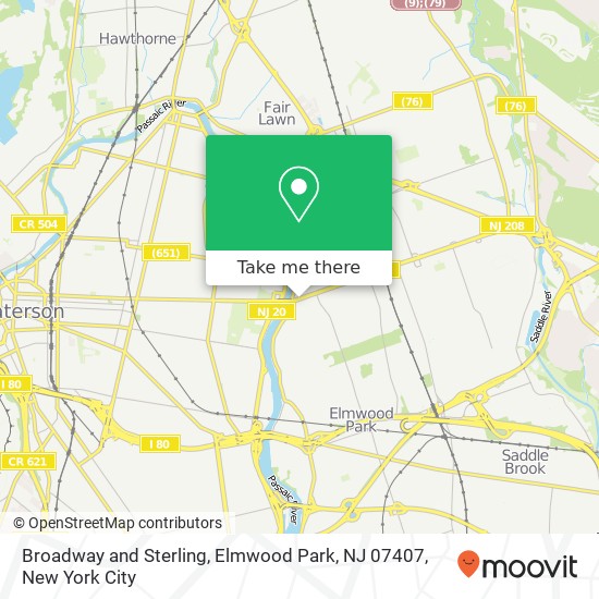 Broadway and Sterling, Elmwood Park, NJ 07407 map
