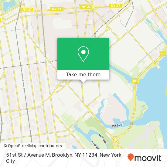 Mapa de 51st St / Avenue M, Brooklyn, NY 11234