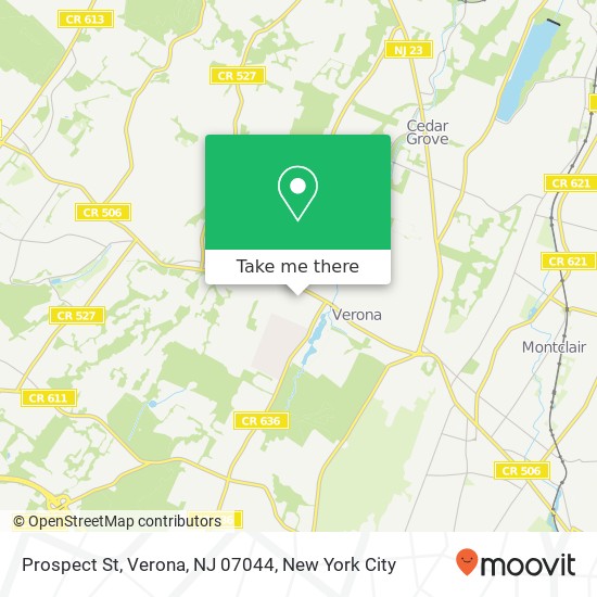 Mapa de Prospect St, Verona, NJ 07044