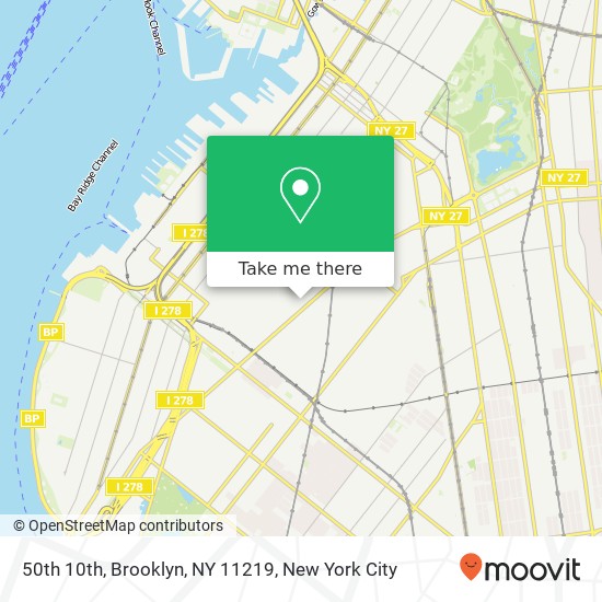 Mapa de 50th 10th, Brooklyn, NY 11219