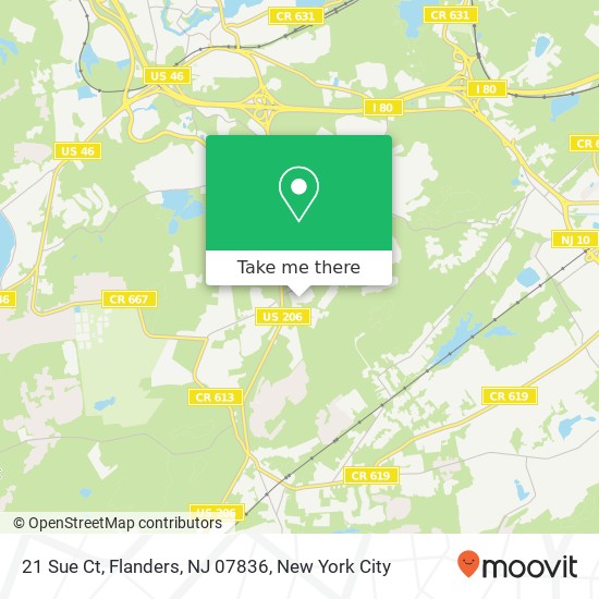 Mapa de 21 Sue Ct, Flanders, NJ 07836