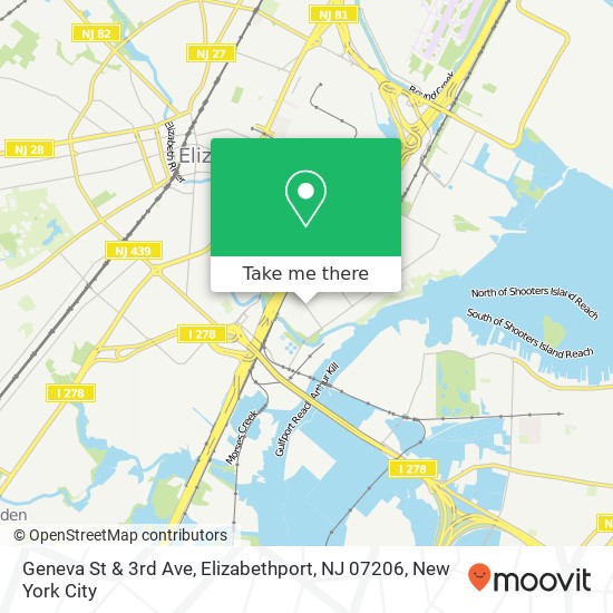 Geneva St & 3rd Ave, Elizabethport, NJ 07206 map