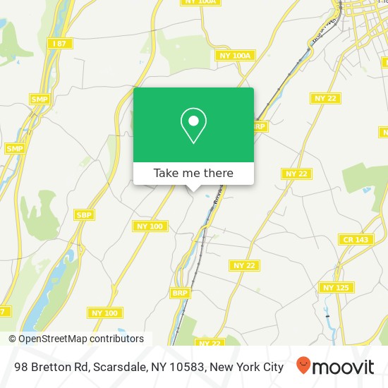 Mapa de 98 Bretton Rd, Scarsdale, NY 10583