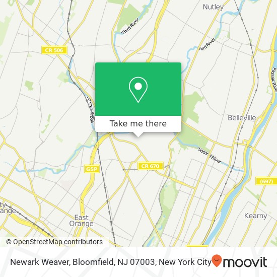 Newark Weaver, Bloomfield, NJ 07003 map